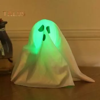 Украшение в виде привидения на Хэллоуин, работающее от батареек, белая фигурка привидения для вечеринки в честь Хэллоуина, реквизит для дома с привидениями 1pc