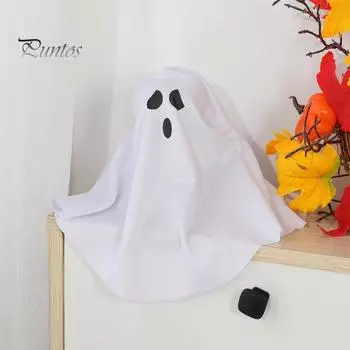 Украшение в виде привидения на Хэллоуин, работающее от батареек, белая фигурка привидения для вечеринки в честь Хэллоуина, реквизит для дома с привидениями 1pc