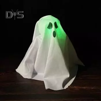 Украшение в виде привидения на Хэллоуин, работающее от батареек, белая фигурка привидения для вечеринки в честь Хэллоуина, реквизит для дома с привидениями 1pc