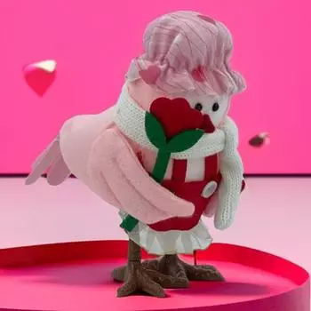 Украшение в виде птицы на День святого Валентина, плюшевая пара кукол-птиц, центральное украшение стола, кукла-птица A