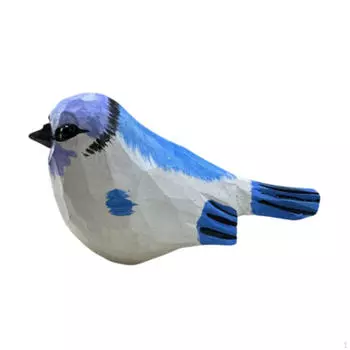 Украшение в виде птицы, вырезанное из дерева, скульптура ручной работы, орнамент, миниатюрная статуэтка, расписанная вручную, Style A