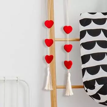 Украшение в виде сердца, широко используемое в интерьере, изысканный фетровый автомобильный кулон с кисточкой на День Святого Валентина