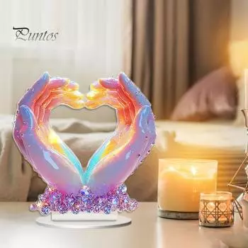 Украшение в виде сердца, украшение в виде сердца ко Дню святого Валентина, цветное 2D-плоское акриловое настольное украшение, подарок на годовщину, помолвку, свадьбу A