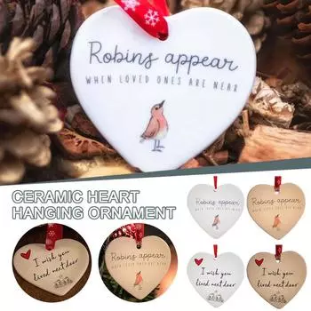 Украшение в виде сердца «Я желаю, чтобы ты жил по соседству», красное украшение ко Дню святого Валентина, подвесной декор для дома, двухсторонняя подвеска в виде веревки, керамика, Pr M2I7