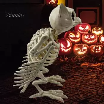 Украшение в виде скелета совы на Хэллоуин, реалистичная 12-дюймовая фигурка скелета животного, пластиковая модель кости совы для декора вечеринки в доме с привидениями белый