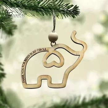 Украшение в виде слона дружбы, деревянное подвесное украшение в виде слона с картой-рассказом, подвеска в виде слона, подарок сестринству дружбы для женщин, лучшее племя 1pc
