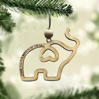 Украшение в виде слона дружбы, деревянное подвесное украшение в виде слона с картой-рассказом, подвеска в виде слона, подарок для сестричества дружбы для женщин племени 1pc
