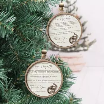 Украшение в виде слона дружбы, ручная работа, подвеска в виде слона из дерева, круглая подвеска, подарок на день рождения для лучших сестер и подруг 1pc