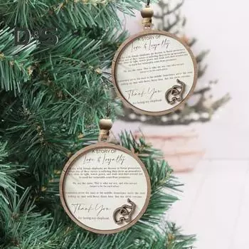 Украшение в виде слона дружбы, ручная работа, подвеска в виде слона из дерева, круглая подвеска, подарок на день рождения для лучших сестер и подруг 1pc