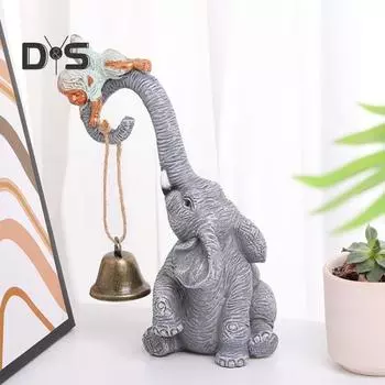 Украшение в виде слона, миниатюрная статуэтка из смолы для домашнего офиса, садового декора, сидящая фигурка слона, подарок для любителей слонов B