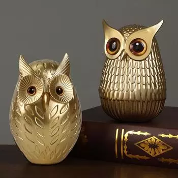 Украшение в виде совы Yousheng, художественная статуэтка совы в скандинавском стиле, современный декор для полки, фигурка совы из смолы, украшение для книжной полки C