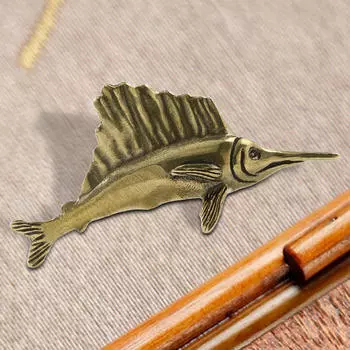 Украшение в виде тунца Чайное домашнее животное Маленькое домашнее украшение Латунная статуэтка рыбы на удачу Антикварный декор для стола