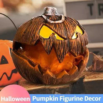 Украшение в виде тыквы на Хэллоуин, реалистичное, пугающее, атмосферное, работающее на батарейках, со светящимися глазами для бара во дворе, дома с привидениями