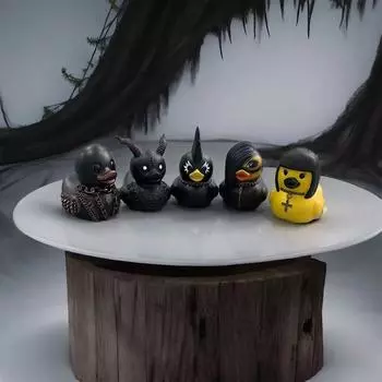 Украшение в виде утки-дьявола, новинка, рок-фигурка утки, злые элементы, готическая скульптура утки, панк-фигурка животного для декора интерьера автомобиля