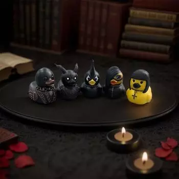 Украшение в виде утки-дьявола, новинка, рок-фигурка утки, злые элементы, готическая скульптура утки, панк-фигурка животного для декора интерьера автомобиля