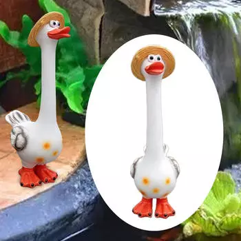 Украшение в виде утки, скульптура животного, миниатюрные ландшафтные поделки, забавная фигурка гуся, украшение для сада A