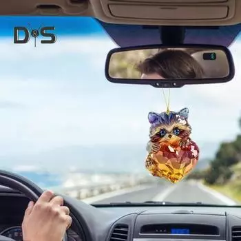 Украшение в виде животного на День святого Валентина, 2D акриловое плоское украшение в виде животного, мультяшное подвесное украшение для автомобиля, домашнего офиса, украшения на День святого Валентина D