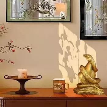 Украшение в виде змеи со знаком зодиака, статуэтка змеи из смолы, настольная статуя змеи, приносящей богатство и удачу, для китайского Нового года, домашнего офиса, декора B