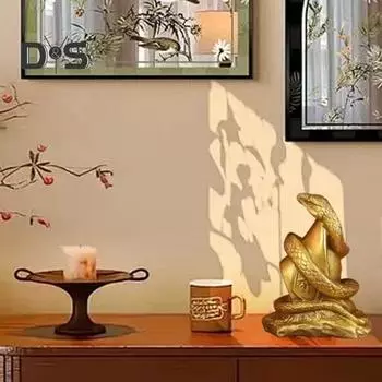 Украшение в виде змеи со знаком зодиака, статуэтка змеи из смолы, настольная статуя змеи, приносящей богатство и удачу, для китайского Нового года, домашнего офиса, декора B