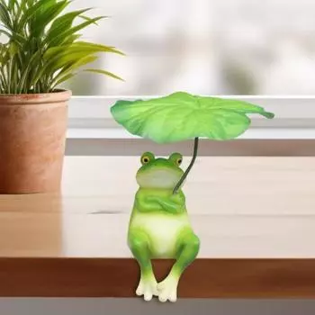 Украшение в виде зонтика-лягушки для аквариума, статуэтка-лягушка, декор для улицы, устойчивая к погодным условиям смоляная фигурка-лягушка A