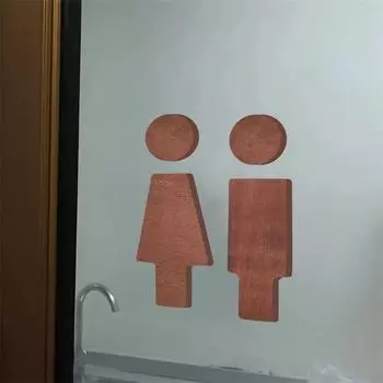 Украшение ванной комнаты Премиум-знак для ванной из цельного дерева Мужской и женский туалет Знак Наклейка на стену Декор для ванной комнаты A set