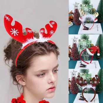 Украшение, вечерние украшения для косплея, обруч для волос с рождественской елкой, рождественская повязка на голову, аксессуары для волос, повязка для волос с рогами