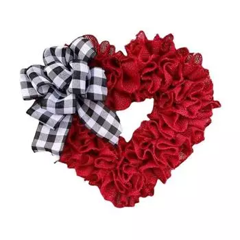 Украшение венок на день Святого Валентина в форме сердца, изысканный дверной висячий венок, реквизит для фотосъемки, украшение венок