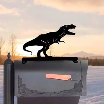 Украшение верхней части почтового ящика в виде силуэта динозавра из железа - привлекающая внимание декоративная вывеска для вашего почтового ящика. Улучшить его внешний вид бежевый