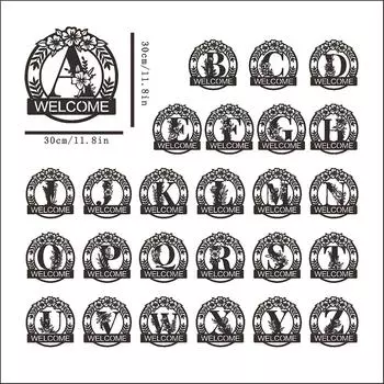 Украшение внешней стены дома, 26 английских букв, внешняя стена, добро пожаловать, подвесные железные художественные поделки One Size