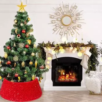 Украшение вокруг основания рождественской елки Круглое украшение для рождественских поделок S золотой