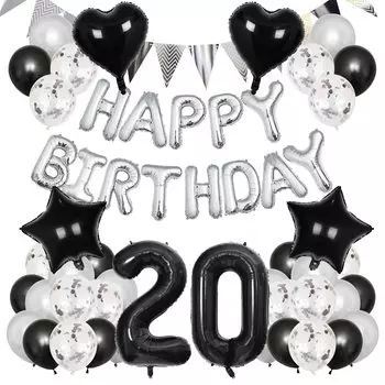 Украшение воздушными шарами на день рождения Lausatek, набор воздушных шаров на 20 лет, гирлянда на день рождения, воздушные шары с цифрами и конфетти, сюрприз для мальчиков на вечеринке