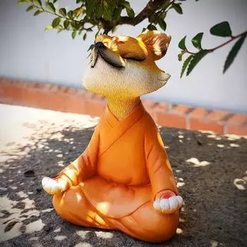 Украшение Zen Fox Винтажная девятихвостая лиса Мясистый бонсай Украшение Поделки Домашнее Креативное Автомобиль Стол Личность Безделушки Meditation Practice Orange Cloth Fox Large