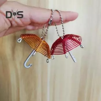 Украшение зонтика из алюминиевой проволоки с цепочкой из бисера DIY Мини Металлический Красочный Зонтик Брелок Подвеска Орнамент Рюкзака Подарок На День Рождения