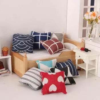 Украшения DIY Симпатичные Высокая Имитация 1/8 Кукольный Дом Миниатюрная Подушка Домашний Декор Диван G