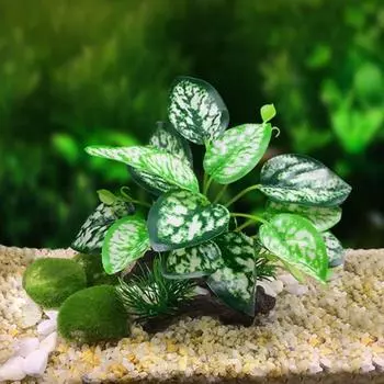 Украшения для аквариума Искусственная ветка дерева Водные подводные листья Искусственная водная трава Коряги веточки B