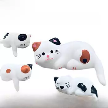 Украшения для аквариума с котятами: Украшения для игр, мурлыканья и ловли рыбок с кошкой Black and white purring cat белый/чёрный