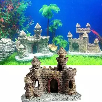Украшения для аквариума в виде башни-замка, украшения для аквариума из смолы, аксессуары для аквариума белый