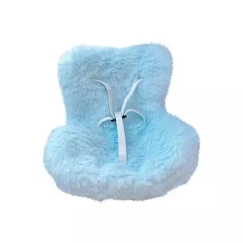 Украшения для автомобиля, автокресло для кукол, пушистая подушка, есть зажимы для сиденья на машине, в комплекте ножка сиденья для настольного дисплея One Size синий