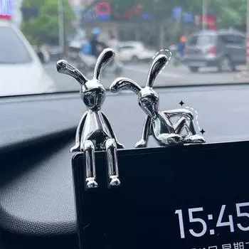 Украшения для автомобиля Kawaii Rabbit Auto Interior Center Console Decoration Bunny Decorations Car Accessories Room Table Desk Decorative