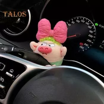 Украшения для автомобиля Милая мультяшная свинка, украшение для автомобиля, кошка, плюшевая кукла, поворотник, ручка переключения передач, аксессуары для интерьера C