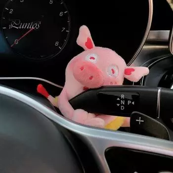 Украшения для автомобиля Милая мультяшная свинка, украшение для автомобиля, кошка, плюшевая кукла, поворотник, ручка переключения передач, аксессуары для интерьера C