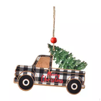 Украшения для автомобиля на Рождество, деревянное украшение для грузовика, интерьер Black Car