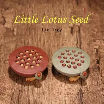 Украшения для чайного сервиза, чайные питомцы из фиолетовой глины, керамические поделки, маленькие скульптуры из семян лотоса One Size красный