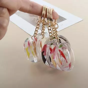 Украшения для девочек Ювелирные изделия Lucky Koi Брелок для сумки Подвеска Золотая рыбка Брелки для аквариума E