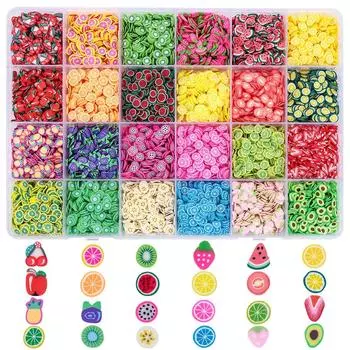 Украшения для дизайна ногтей ко Дню святого Валентина, набор для керамики, 24 сеточки, сделай сам, фруктовые дольки, конфеты, любовь, цветы, смешанные нашивки