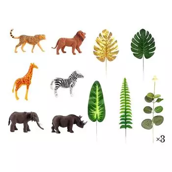 Украшения для дня рождения, шляпы на день рождения, украшения для торта с животными (со шляпами) Подходит для дней рождения, вечеринок One Size