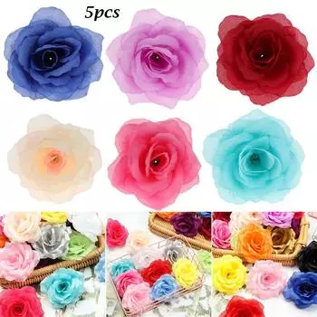 Украшения для дома, 3D шелковые искусственные цветы, голова розы, искусственный букет, свадебный декор своими руками