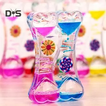 Украшения для дома, двойное сердце, жидкое движение, пузырьки, капельное масло, песочные часы, таймер, детские игрушки в подарок красный/розовый