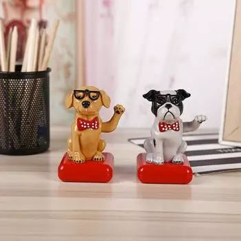 Украшения для дома Игрушки с качающейся головой Куклы с качающейся головой Танцующая собака на солнечных батареях Собака на солнечных качелях G