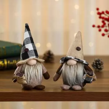 Украшения для дома Кофейная кукла без лица Украшение в виде карлика, держащего кофейные зерна Кукла Рудольф hat жёлтый